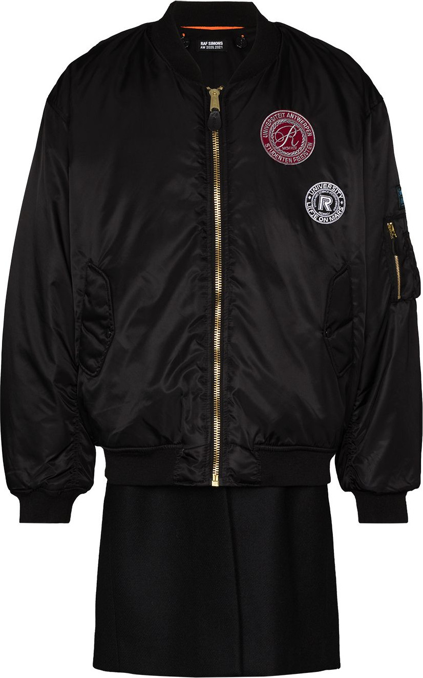 Raf Simons - Patch-detail layered bomber jacket Raf Simons - Patch-detail layered bomber jacket