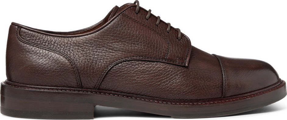 Brunello Cucinelli Cap-Toe Full-Grain Leather Derby Shoes Brunello Cucinelli Cap-Toe Full-Grain Leather Derby Shoes