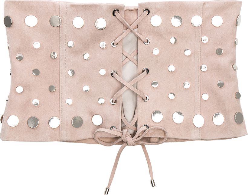 Understated Leather Ultimate for FWRD Studded Suede Lace-Up Corset Belt