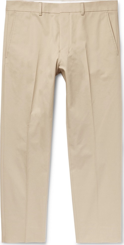 AMI Cropped Slim-Fit Cotton-Twill Trousers