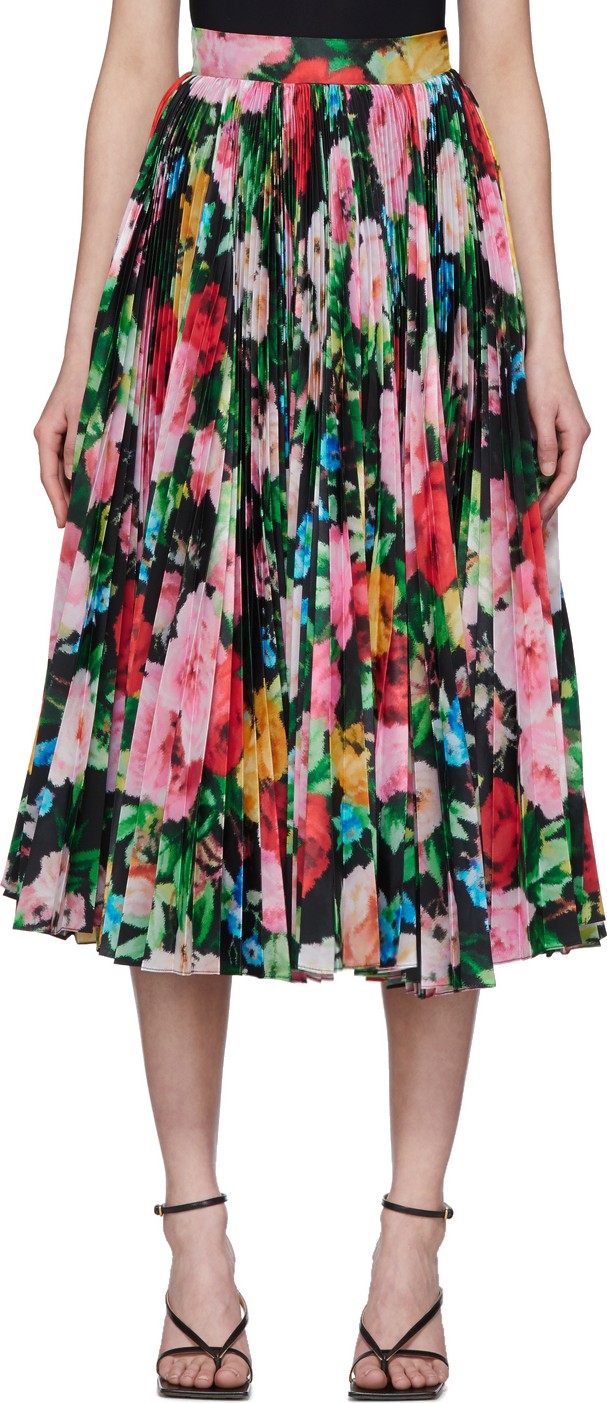 Richard Quinn SSENSE Exclusive Black Floral Skirt