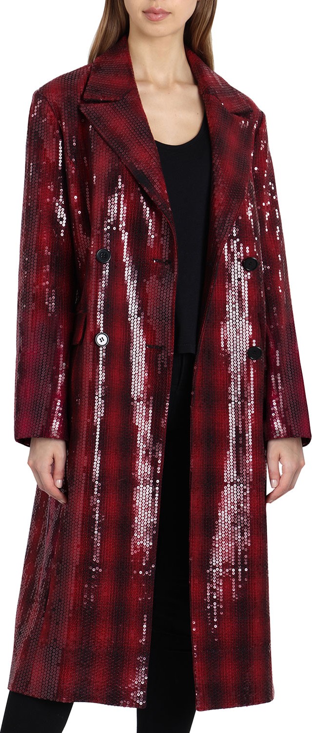 Badgley Mischka Vienna Sequin Wool Coat