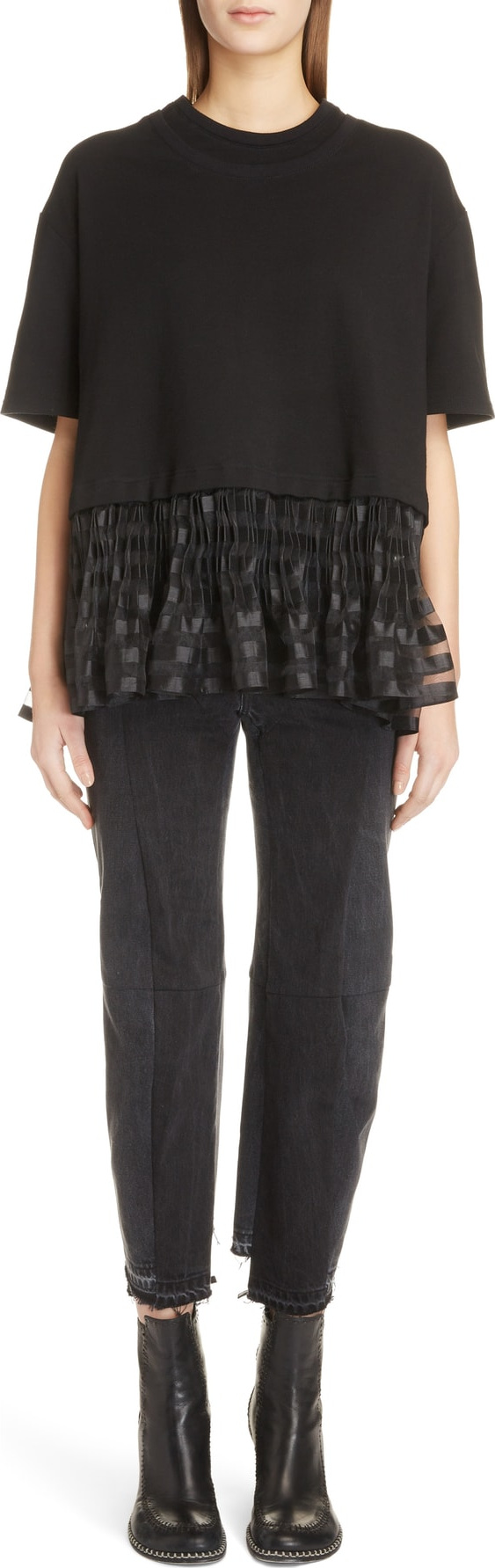 J.W.Anderson Pleated Hem Crop Top