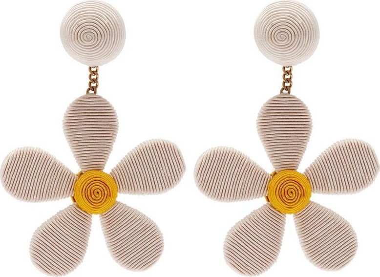Rebecca de Ravenel White Daisy clip earrings