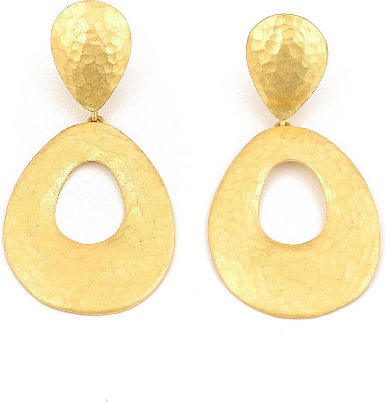 Yossi Harari Roxanne 24k Pear Drop Earrings