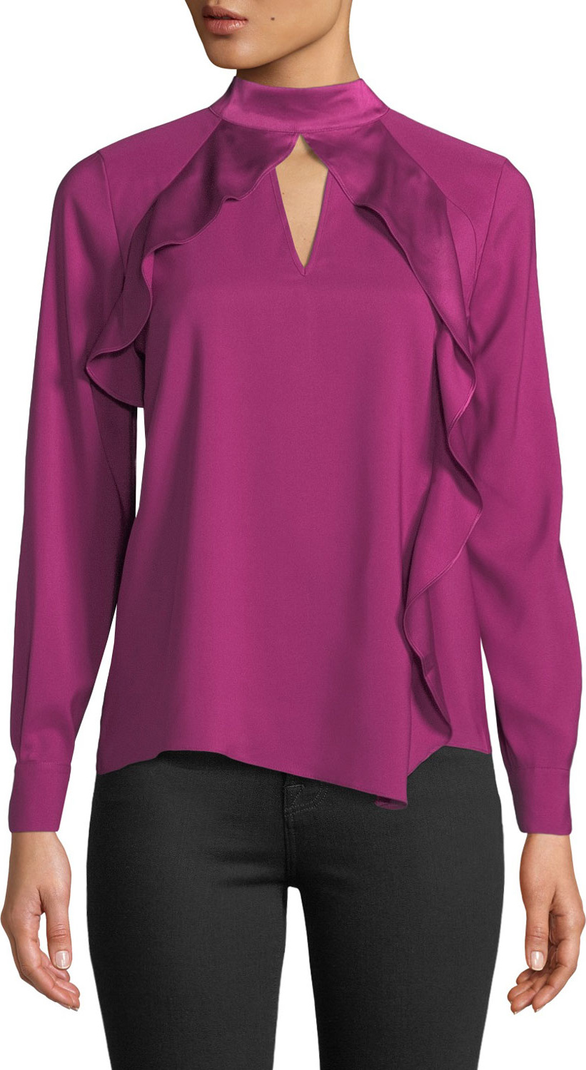 Parker Cianni Draped Ruffle Combo Top