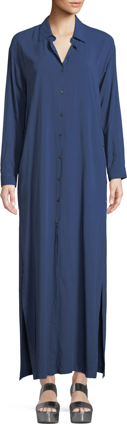3X1 Faye Long-Sleeve Button-Front Maxi Dress