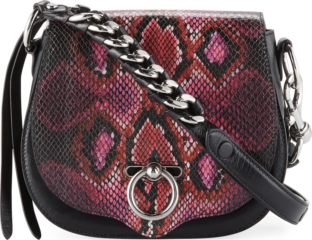 Rebecca Minkoff Jean Small Snake-Print Saddle Crossbody Bag