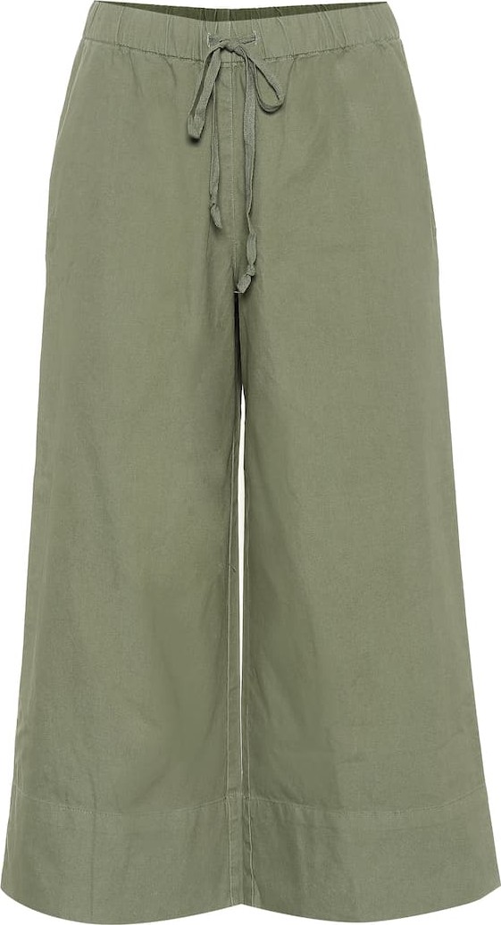 Velvet By Graham & Spencer Mirta cropped wide-leg cotton pants