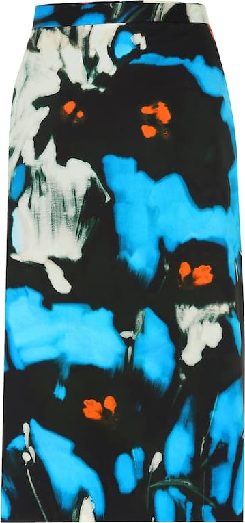 Dries Van Noten Printed cotton midi skirt