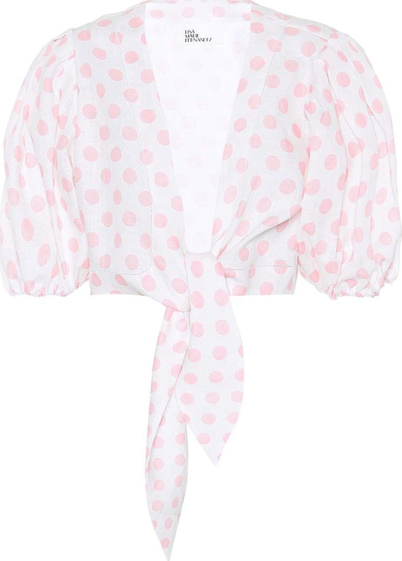 Lisa Marie Fernandez Polka-dot linen top