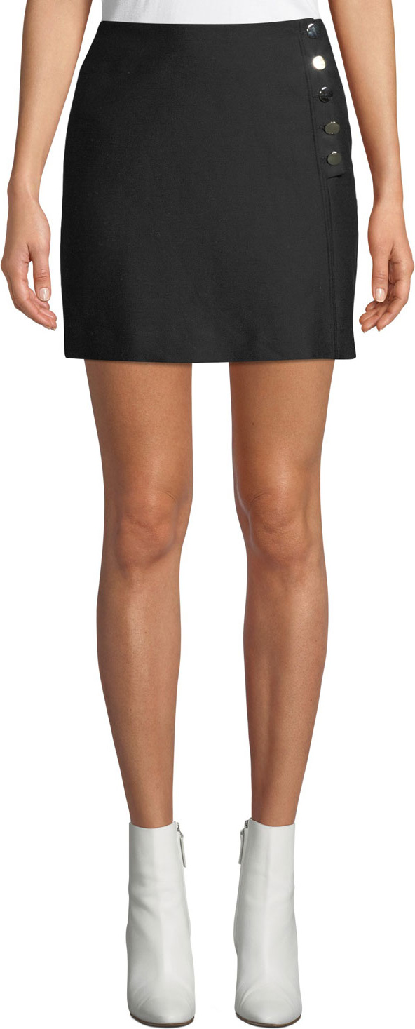 ba&sh Peach Button-Front Short Skirt