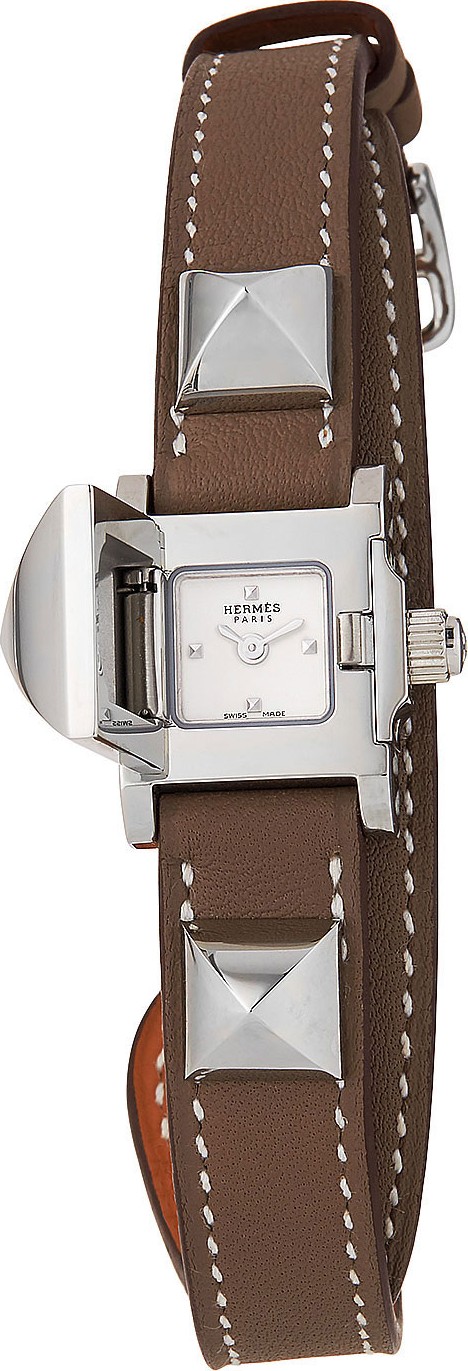 HERMÈS Médor, Stainless Steel & Leather Strap