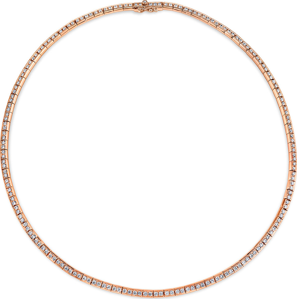 Anita Ko 18k Rose Gold Australian Diamond Link Choker Necklace