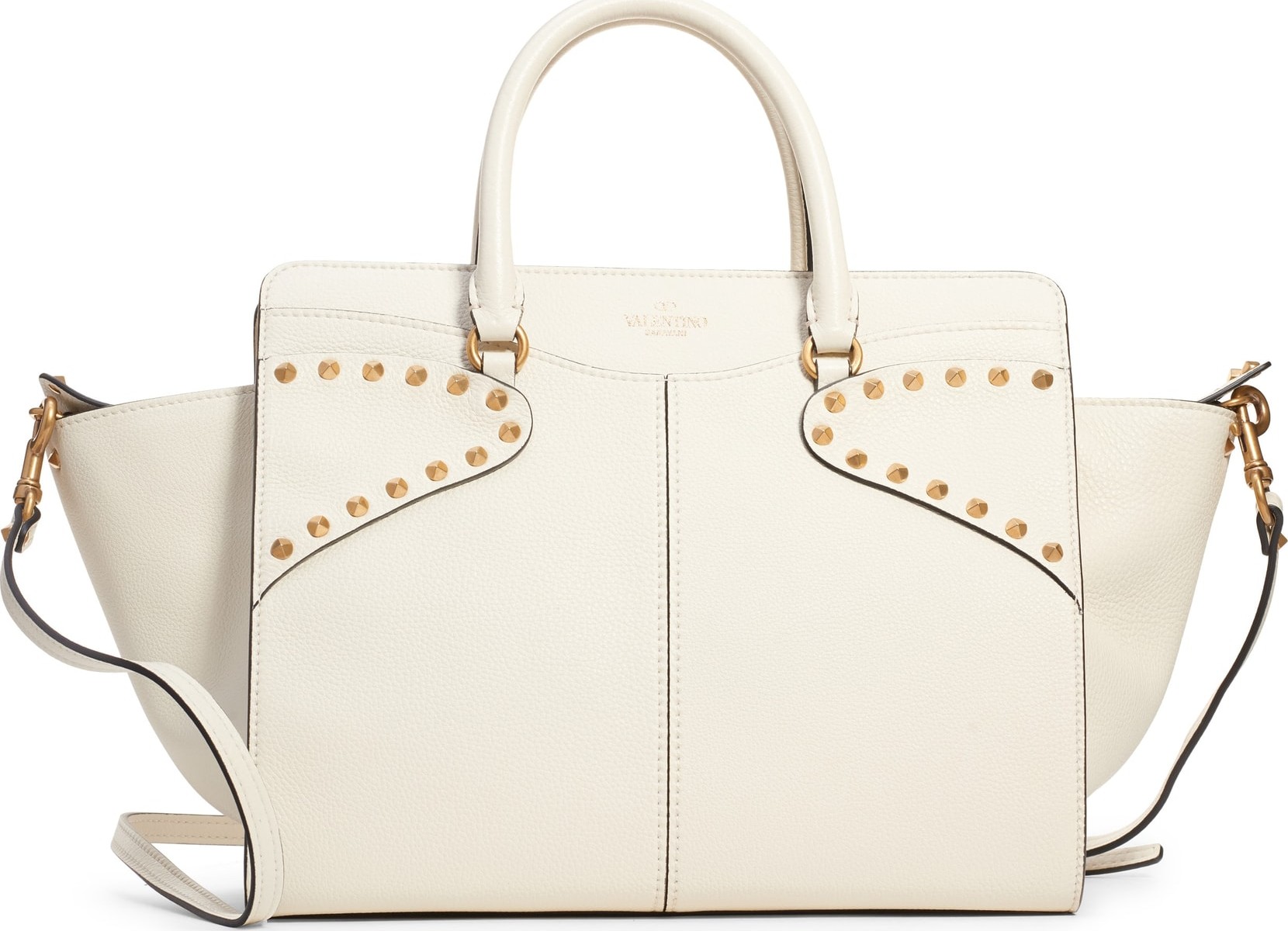 Valentino Twinkle Studs Double Handle Leather Bag