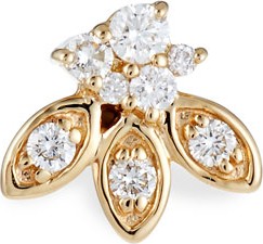 Sydney Evan Single 14k Gold Diamond Petal Stud Earring