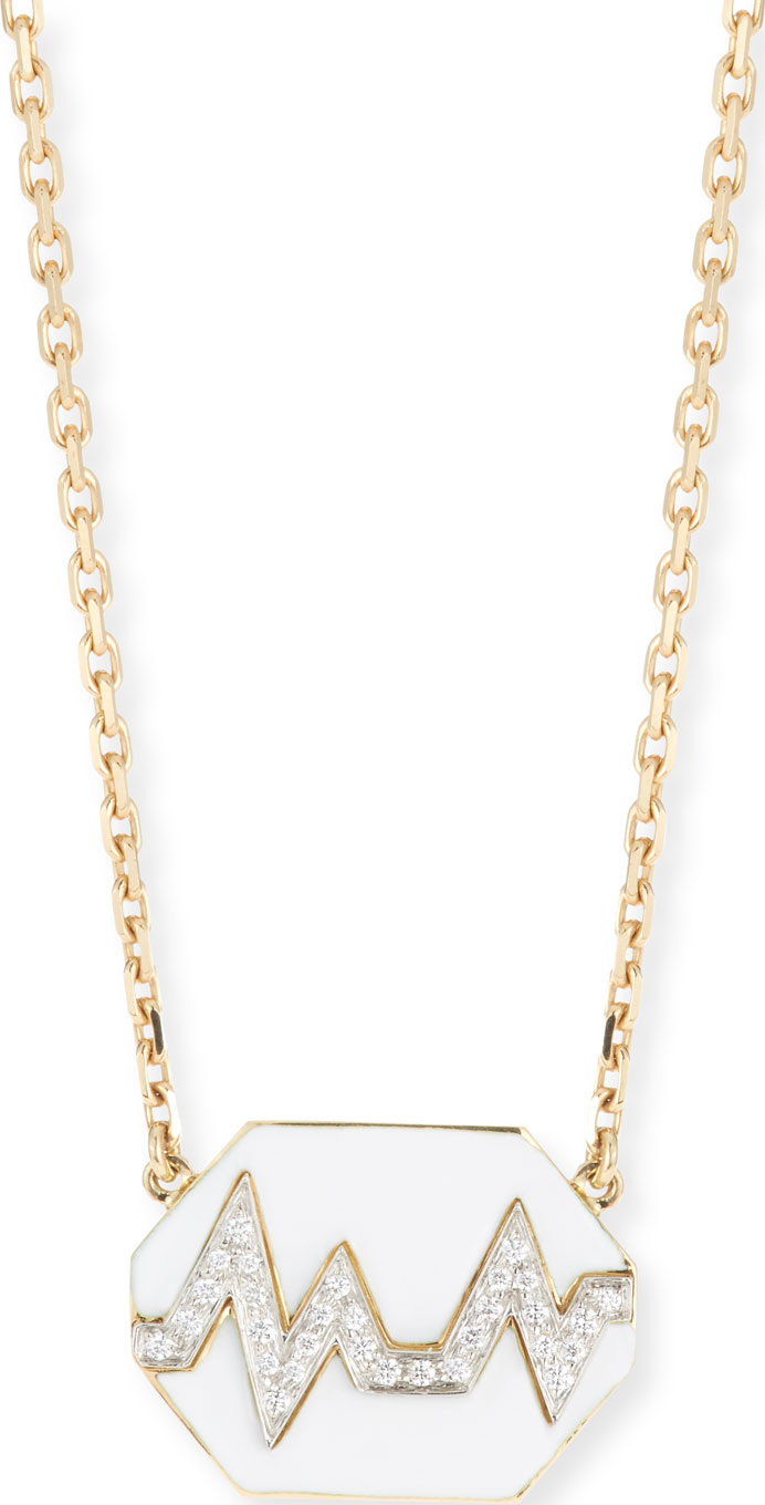 David Webb 18k Skip Necklace w/ Enamel & Diamonds