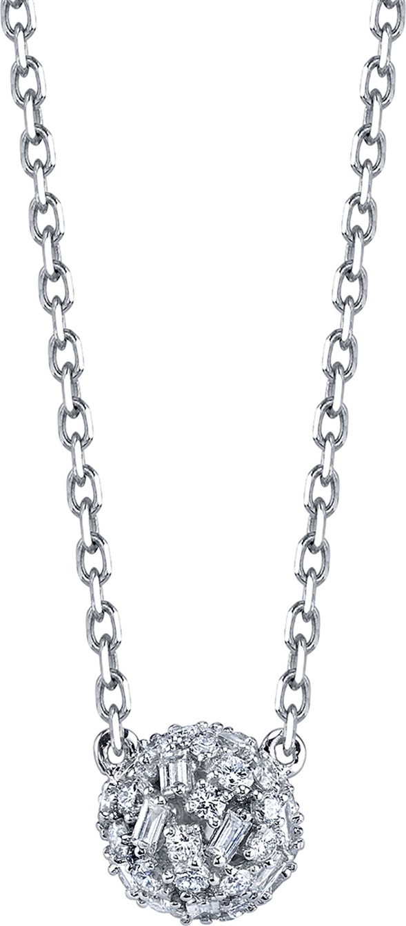 Borgioni Mixed-Cut Diamond Ball Necklace in 18K White Gold