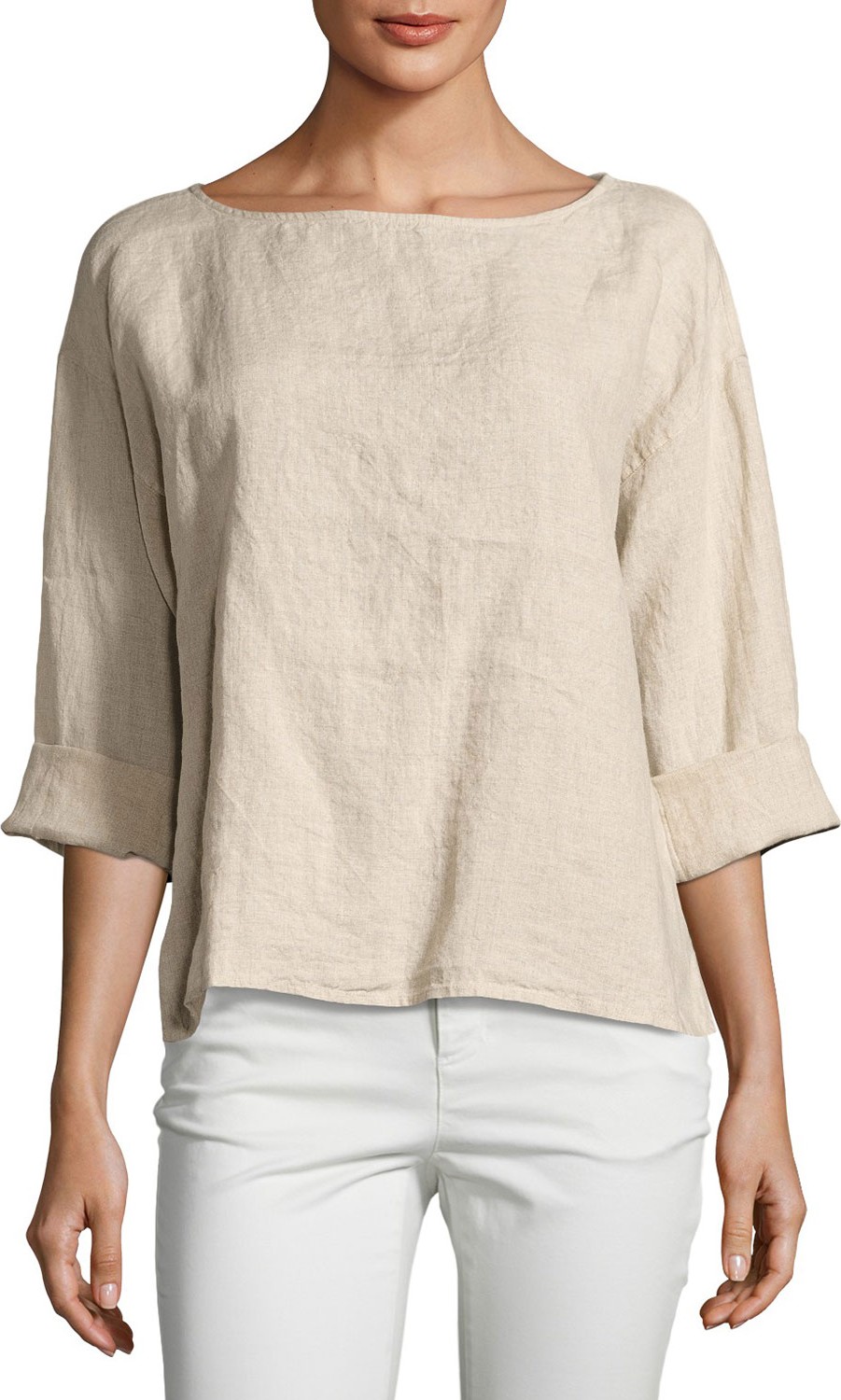 Eileen Fisher Organic Handkerchief Linen Box Top