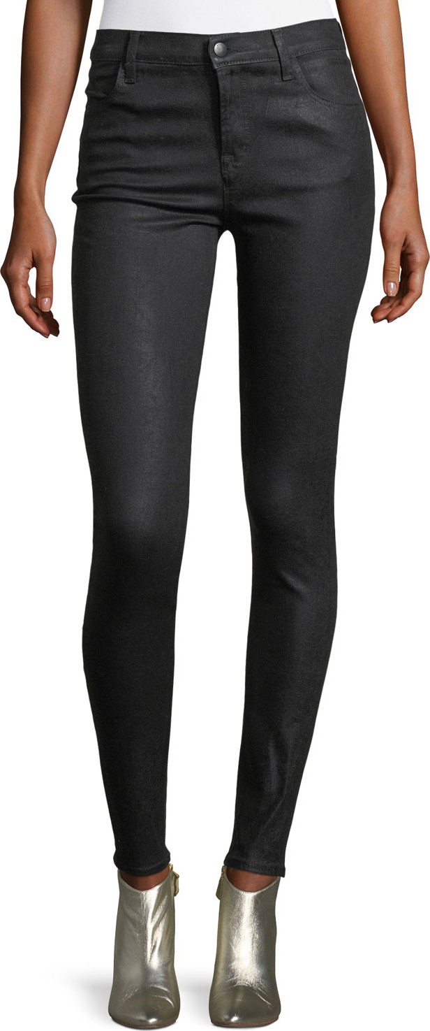 J BRAND Maria Mid-Rise Skinny Coated Denim Jeans