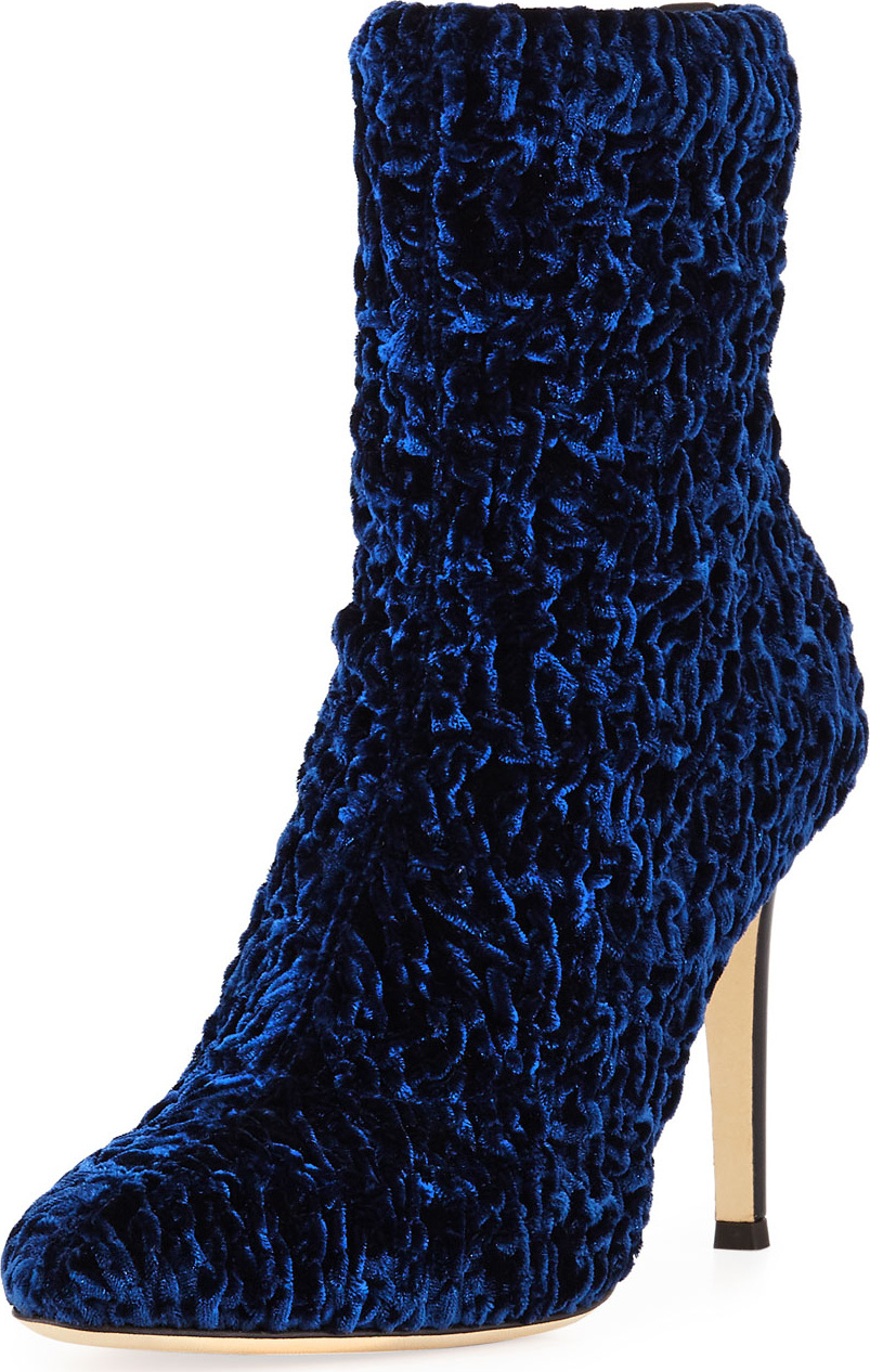 Giuseppe Zanotti Textured Stretch Velvet Booties