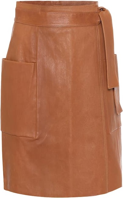 Stouls Leather wrap skirt