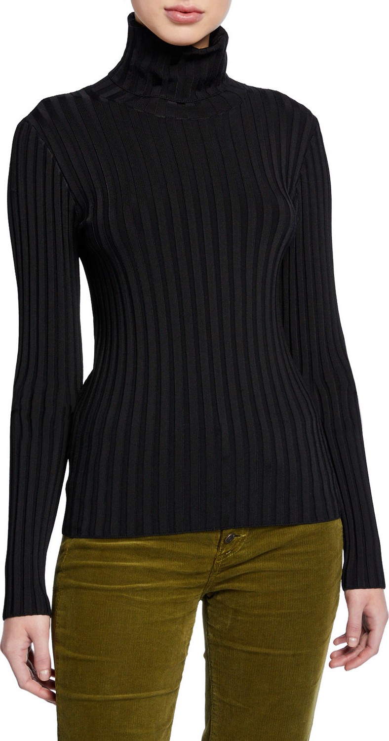 Veronica Beard Nellie Ribbed Turtleneck Pullover