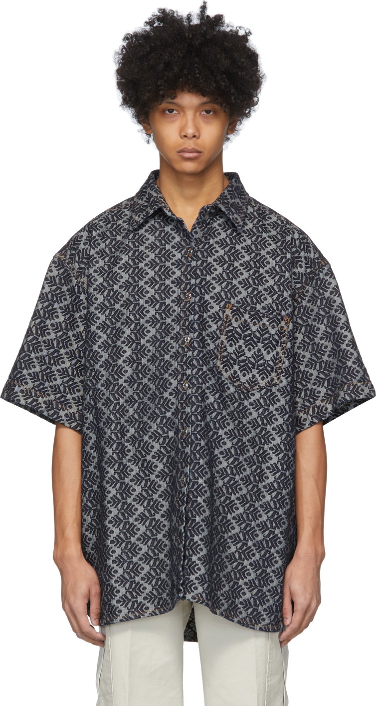 Acne Studios Indigo & Blue Print Short Sleeve Shirt