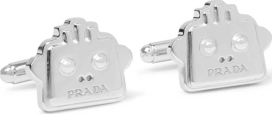 Prada Robot Sterling Silver Cufflinks