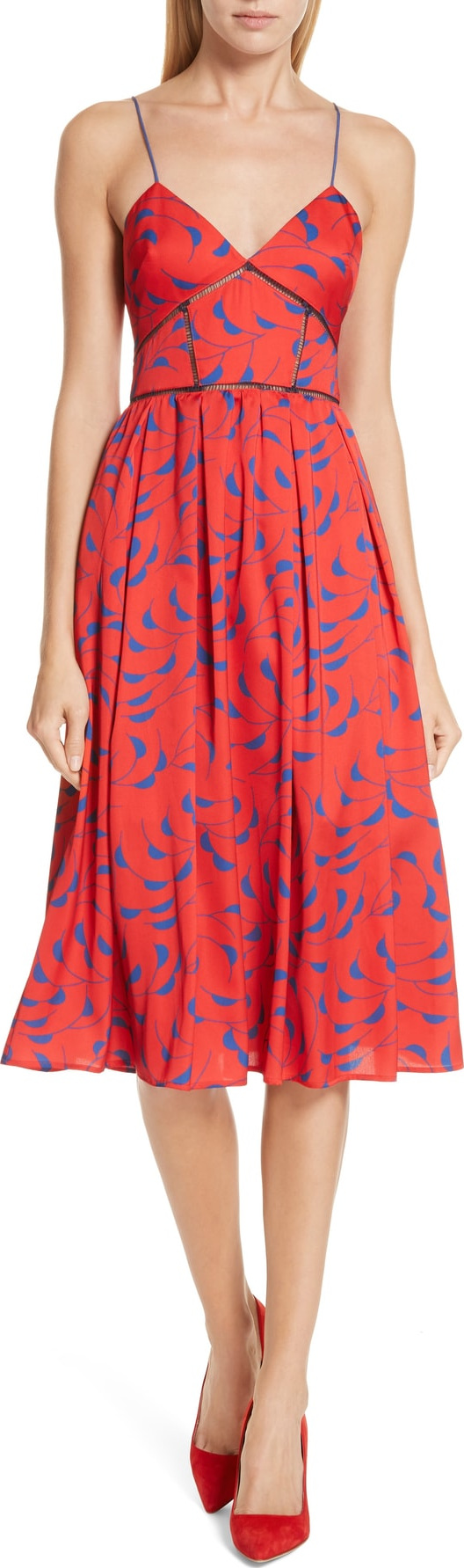 Self Portrait Azalea Print A-Line Dress