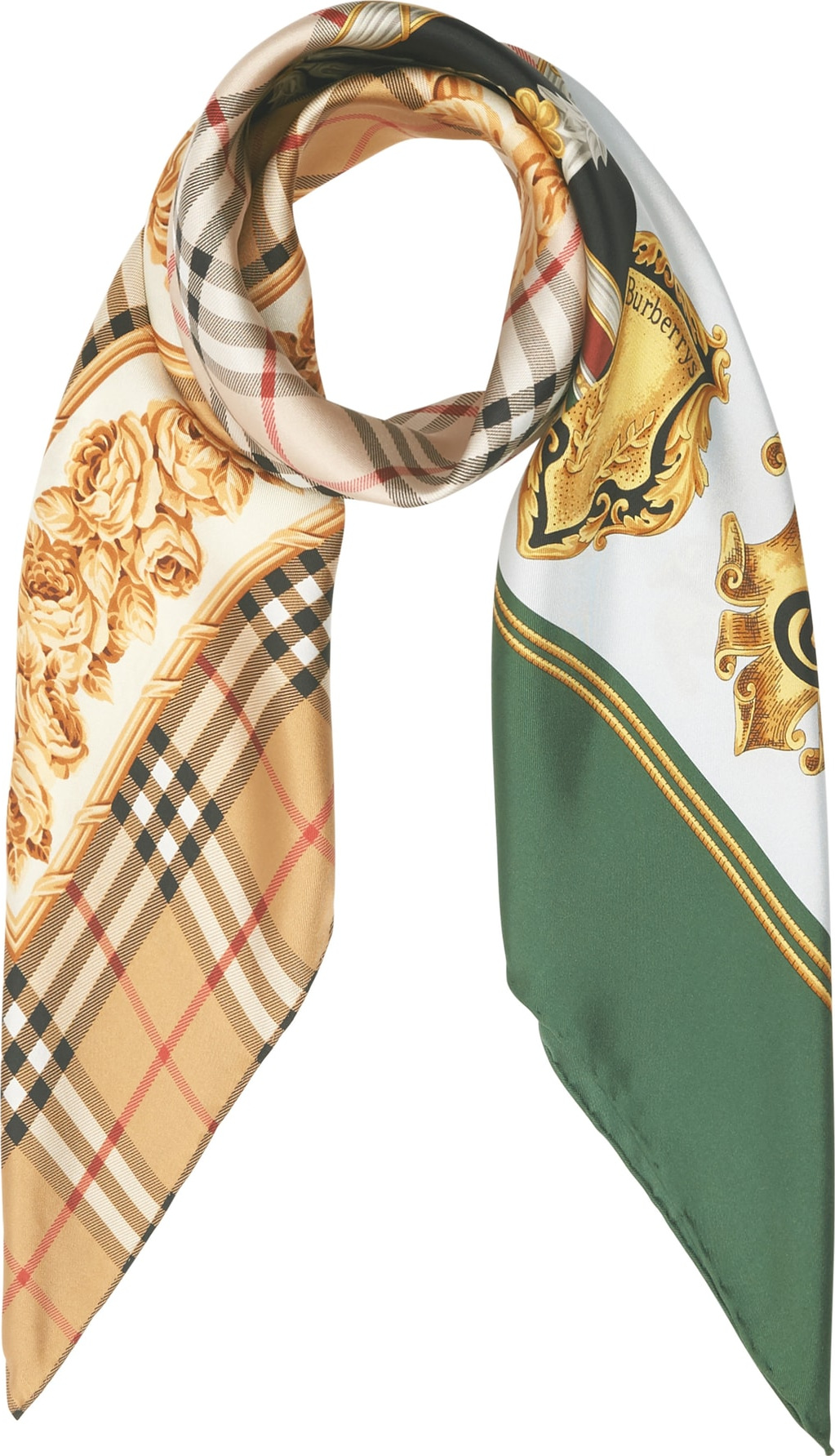 Burberry London England Archive Prints Silk Scarf