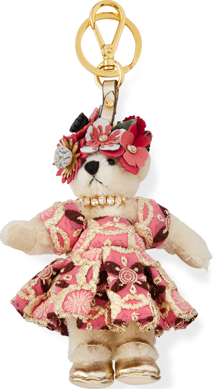 Prada Flower-Crown Bear Charm for Handbag, White/Multi Prada Flower-Crown Bear Charm for Handbag, White/Multi