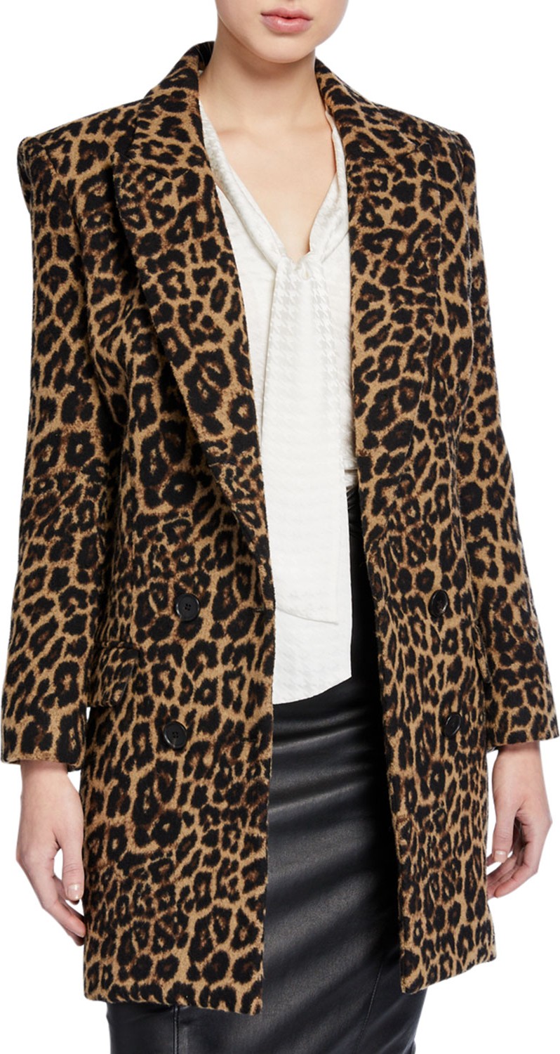 Veronica Beard Senna Leopard-Print Dickey Coat