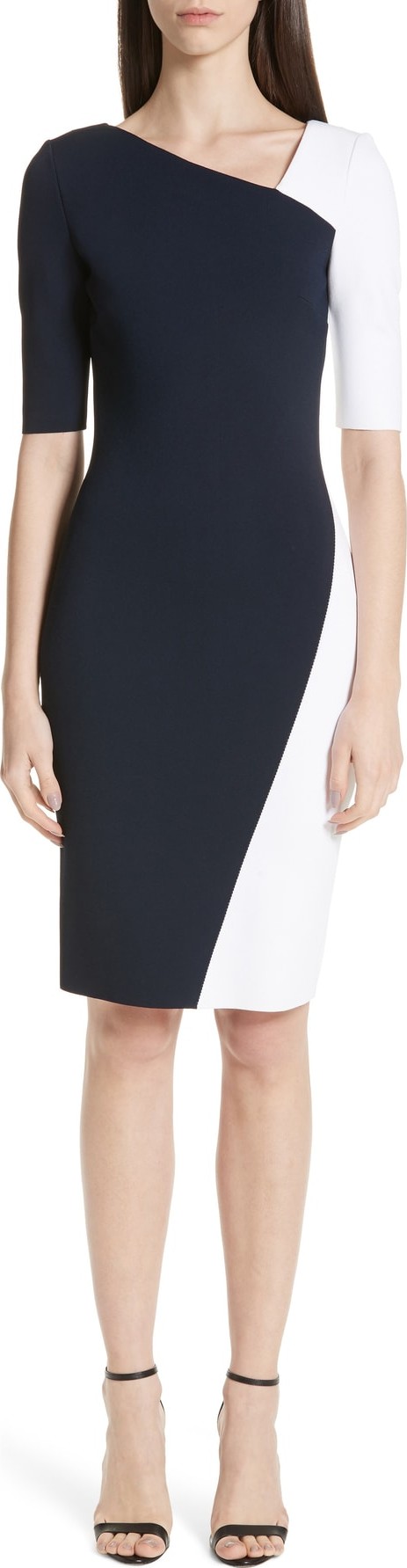 St. John Colorblock Luxe Sculpture Knit Dress