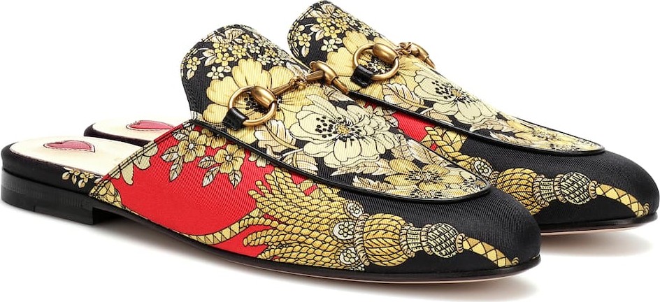 Gucci Princetown canvas slippers
