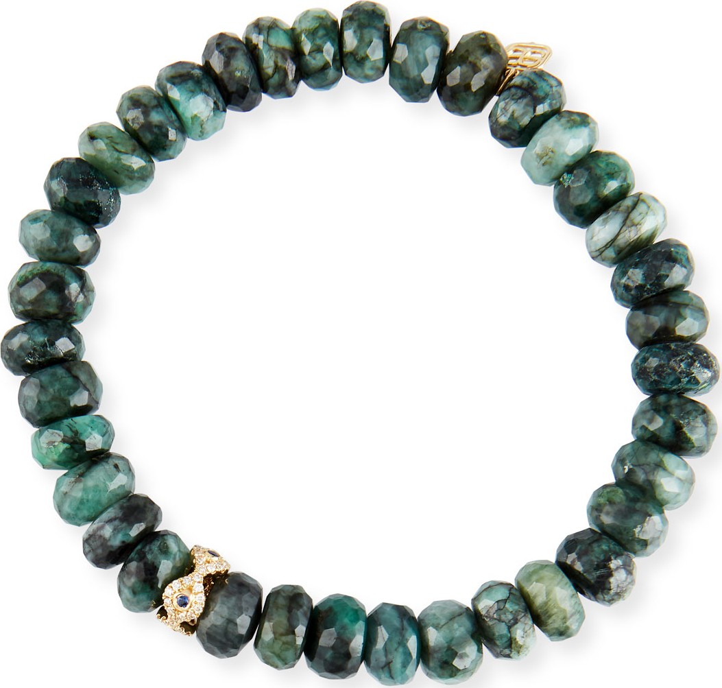 Sydney Evan Emerald, Diamond & Sapphire Evil Eye Bracelet