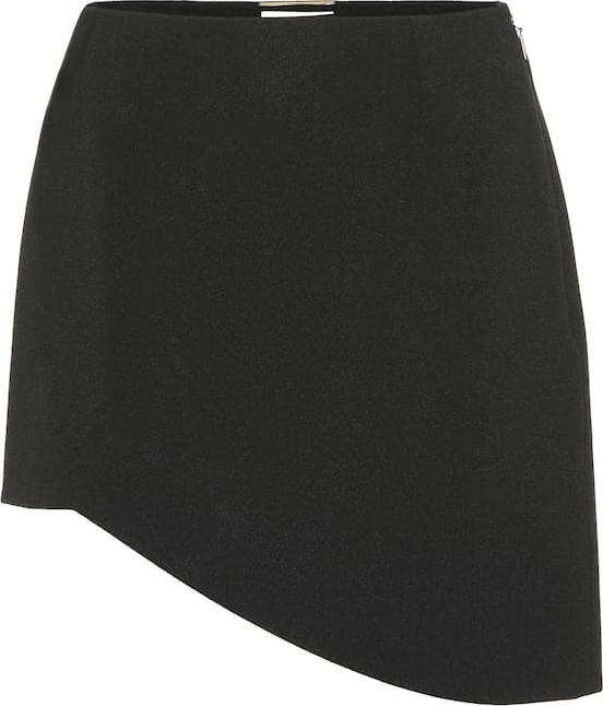 Saint Laurent Asymmetrical crêpe miniskirt