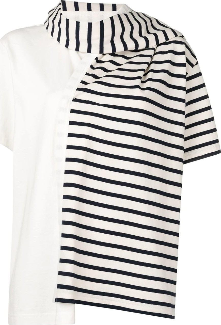J.W.Anderson striped jersey t-shirt with draped scarf