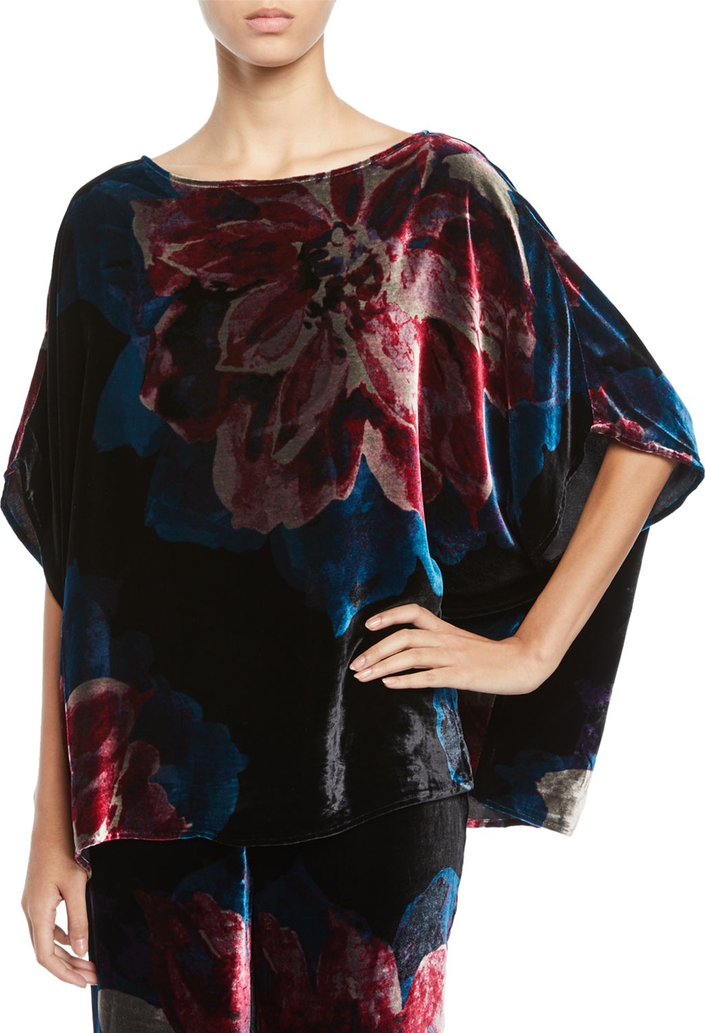 Trina Turk Marlete Floral Velvet Top