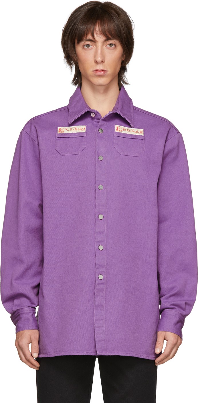 Raf Simons Purple Denim Slim Fit Shirt