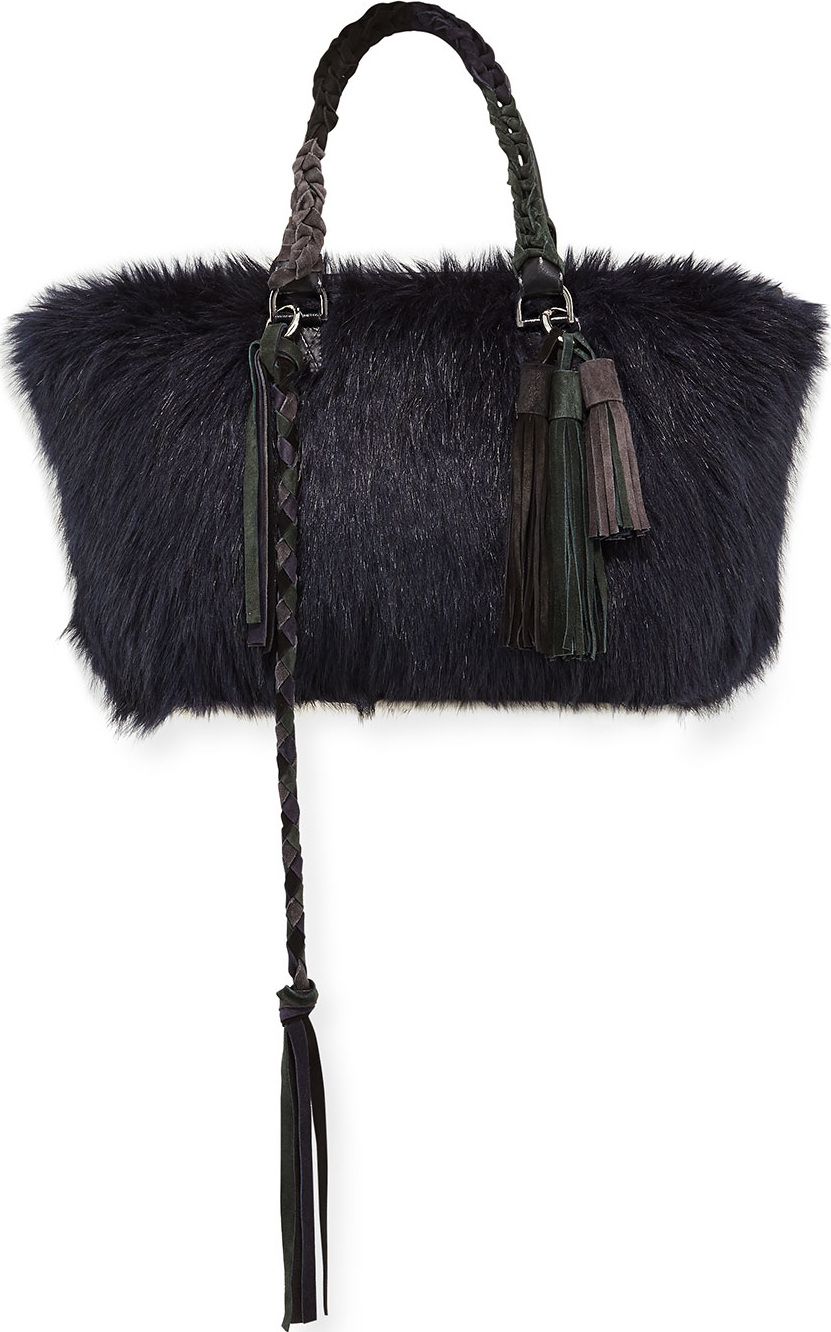 Sacai Tassel Furry Tote Bag