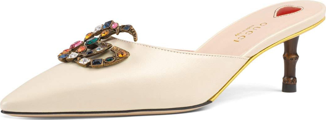 Gucci Unia Leather Embellished Mule