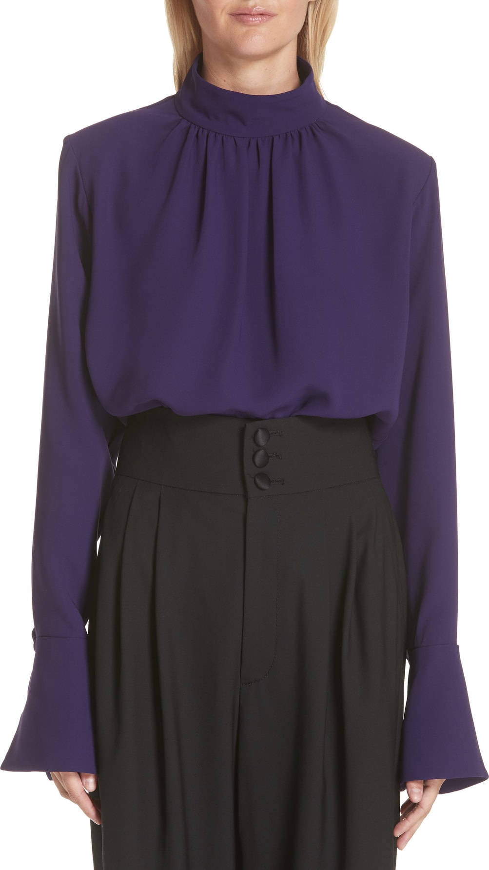 MARC JACOBS Flare Cuff Silk Top