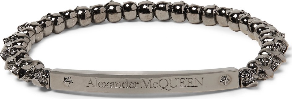Alexander McQueen Gunmetal-Tone Skull Bracelet