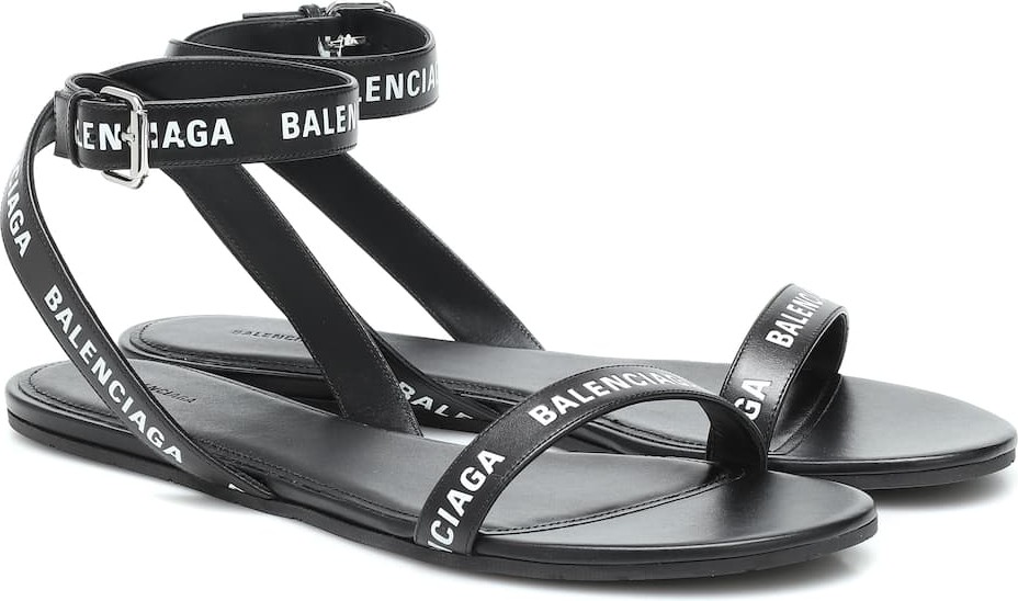 Balenciaga Logo leather sandals