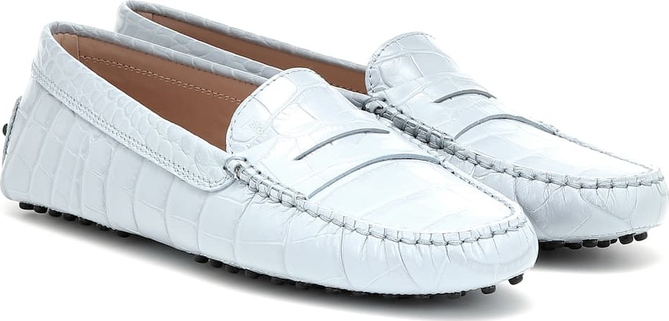 Tod's Gommino croc-effect leather loafers