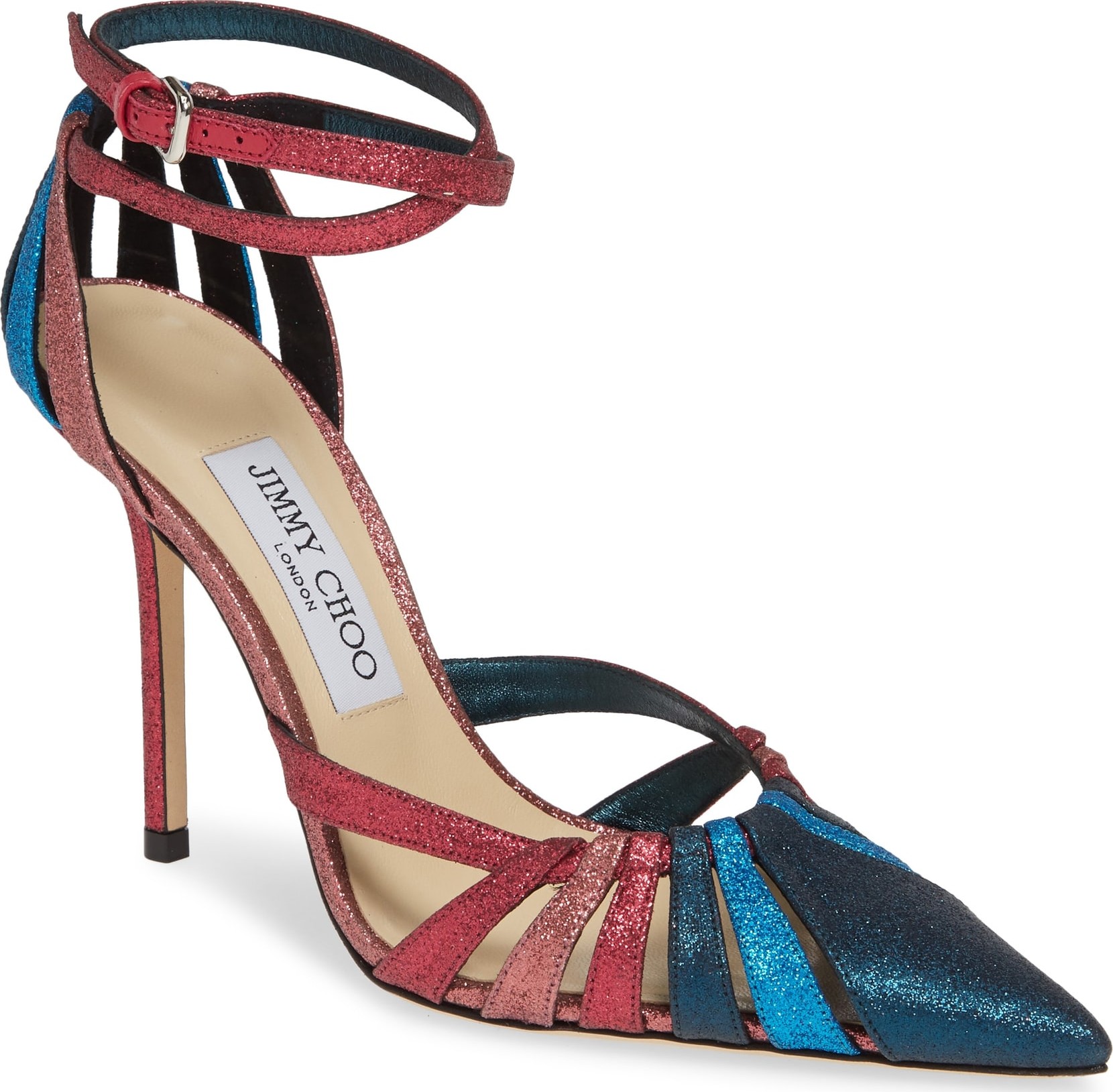 Jimmy Choo Travis Strappy Glitter Pump