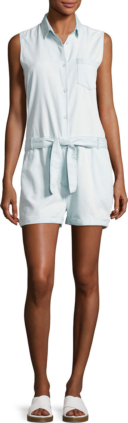 DL1961 Bridgehampton Chambray Romper Jumpsuit, Indigo