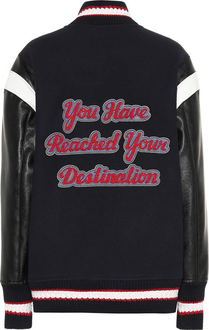 Stella McCartney Appliquéd wool bomber jacket