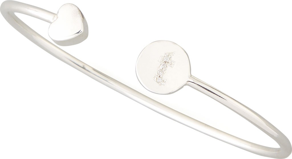 Sarah Chloe Heart & Pave Diamond Initial Bracelet